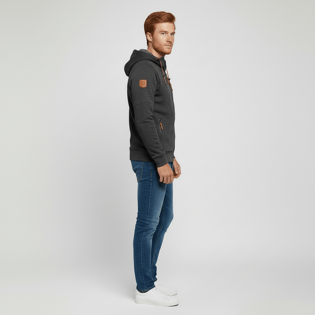 Casual heren hoodie vest Oscar met ritssluiting, perfect voor dagelijks gebruik.