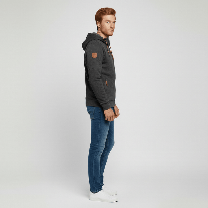 Casual heren hoodie vest Oscar met ritssluiting, perfect voor dagelijks gebruik.