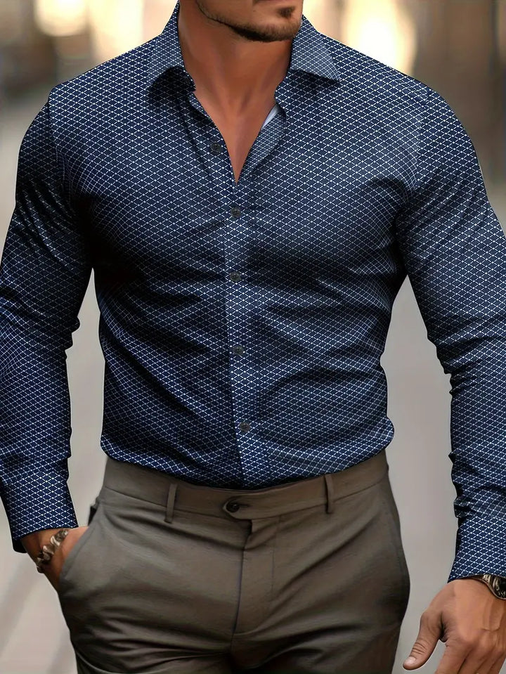Stijlvol heren geruit overhemd Nikolas. Comfortabel slim fit shirt met lange mouwen, ideaal voor casual of formele gelegenheden.