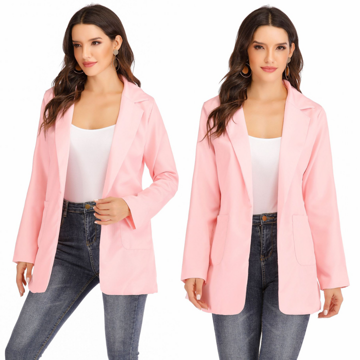 Stijlvolle dames slim-fit blazer, trendy effen design. Perfect als zakelijk vest of elegante casual bovenkleding.