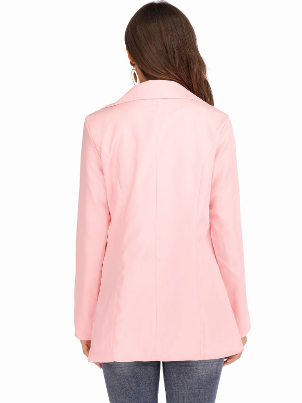 Casual chique slim-fit damesblazer, veelzijdig. Elegant effen vest met lange mouwen voor diverse outfits.