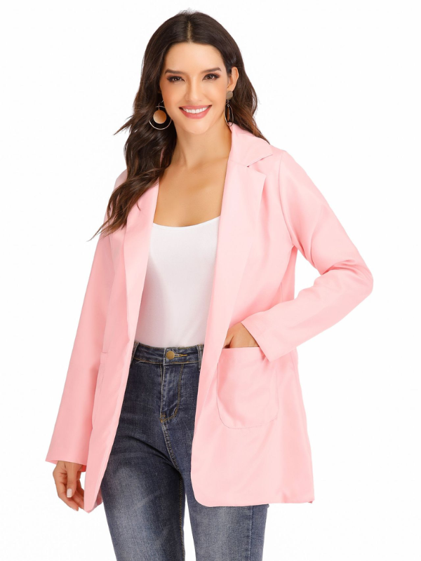 Elegante slim-fit damesblazer, trendy effen kleur. Perfect voor een professionele of stijlvolle casual uitstraling.