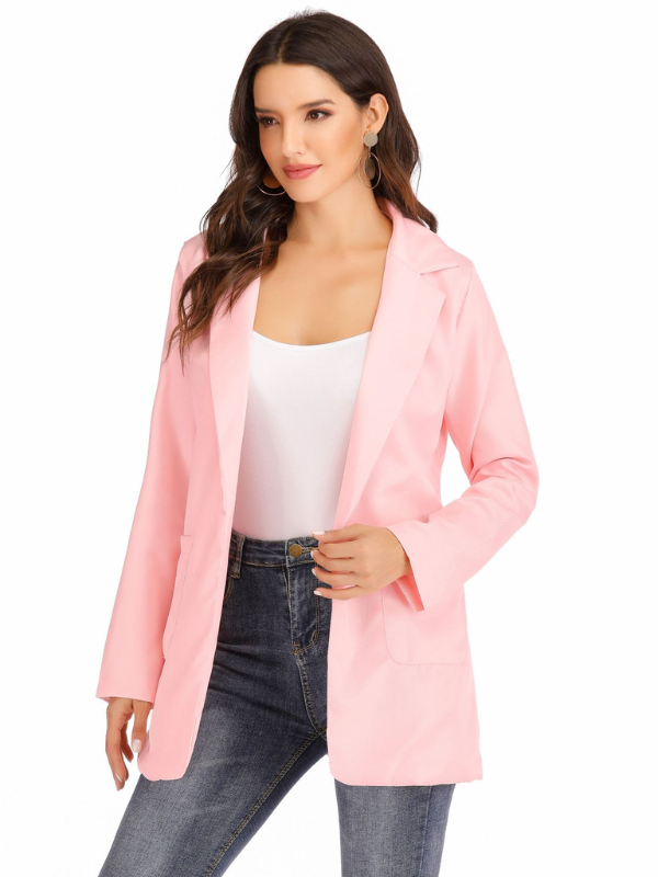 Modieus slim-fit vest voor dames, elegant en veelzijdig. Deze blazer met lange mouwen past bij zakelijke en casual kleding.