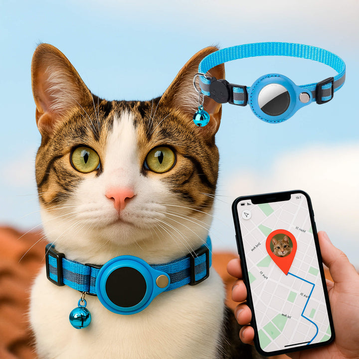 Lichtgewicht GPS-halsband voor katten, comfortabel zonder irritatie voor de nek.