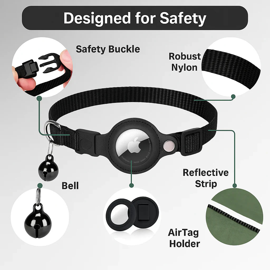 Compacte GPS kattenhalsband, helpt je kat veilig te volgen tijdens buitenavonturen.