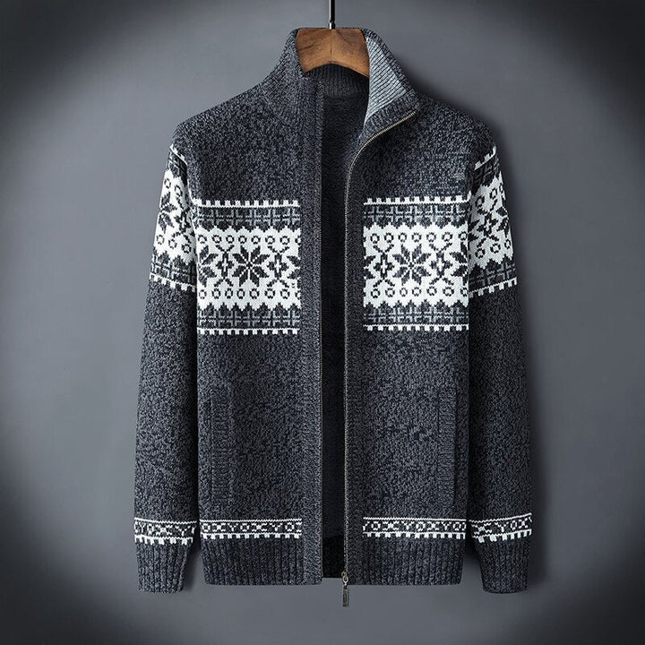 Casual heren fleece vest met rits, gebreide textuur, warm en stijlvol voor de winter. Nieuwe aankomst.