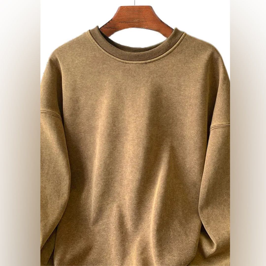 Trendy heren trui met washed effect, perfect voor een comfortabele, casual stijl.