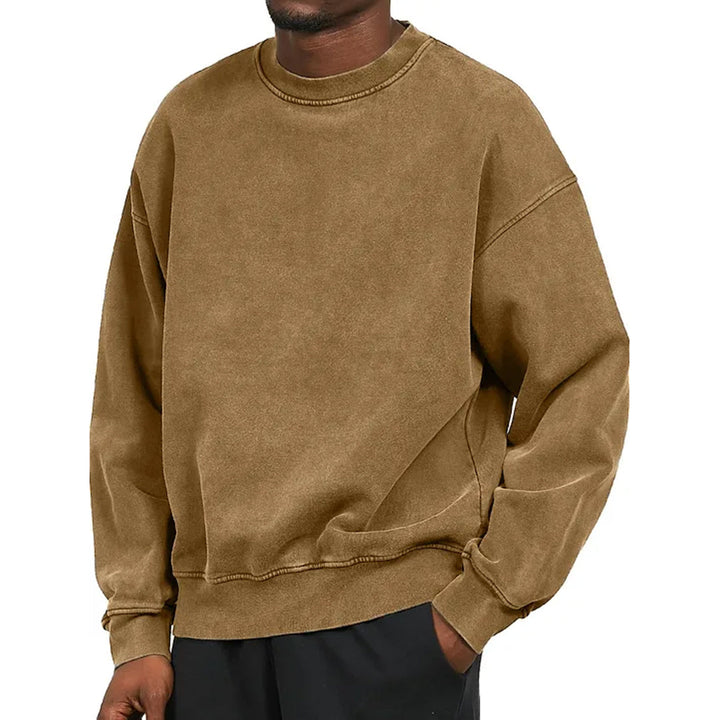 Heren washed sweater: comfortabele en trendy trui voor casual dagelijkse look. Nieuwe collectie.