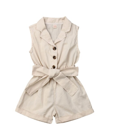 Lichtgewicht meisjes jumpsuit, essentiële zomerkleding voor comfortabele speeldagen.
