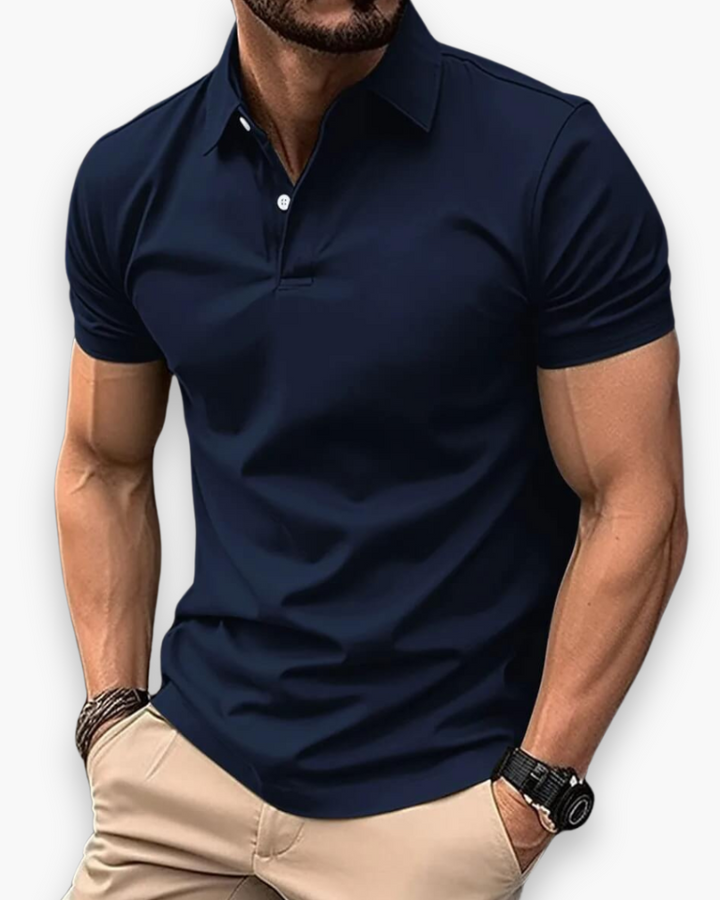 Tijdloze heren polo met korte mouw. Elegante zomerkleding die comfort combineert met een stijlvolle uitstraling.