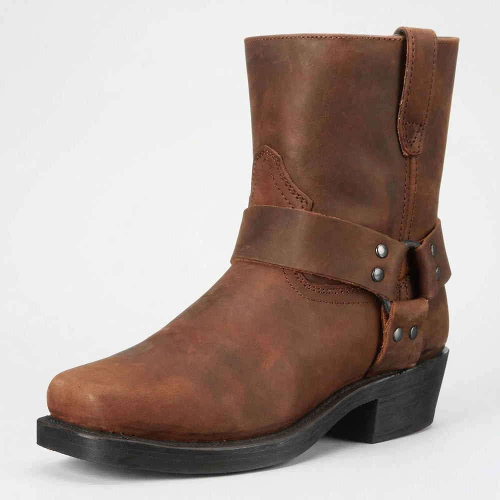 Tijdloze heren cowboylaarzen: Duurzame Allan western laarzen met een robuuste blokhak, ideaal voor casual herenmode.