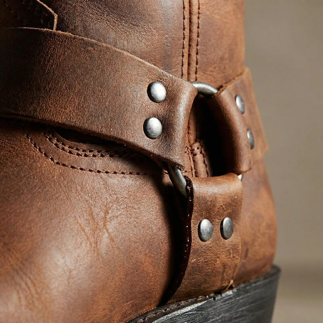 Bruine Allan cowboylaarzen heren: Stijlvolle western laarzen met antislipzool en comfortabele pasvorm voor dagelijks gebruik.