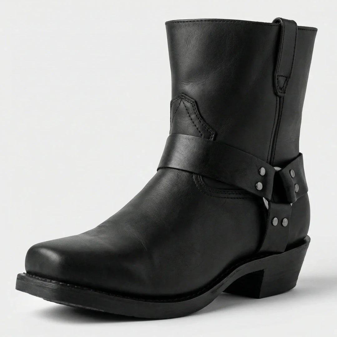 Klassieke herenlaarzen Allan: Cowboylaarzen in westernstijl met blokhak en antislip, perfect voor een stoere herenoutfit.