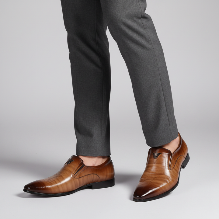 Elegante zwarte herenschoenen, model Ricardo, perfect voor zakelijke en formele gelegenheden, van comfortabel PU.