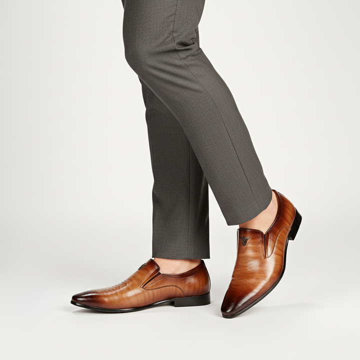 Comfortabele zwarte formele herenschoenen van PU, Ricardo model, voor een elegante en professionele zakelijke uitstraling.