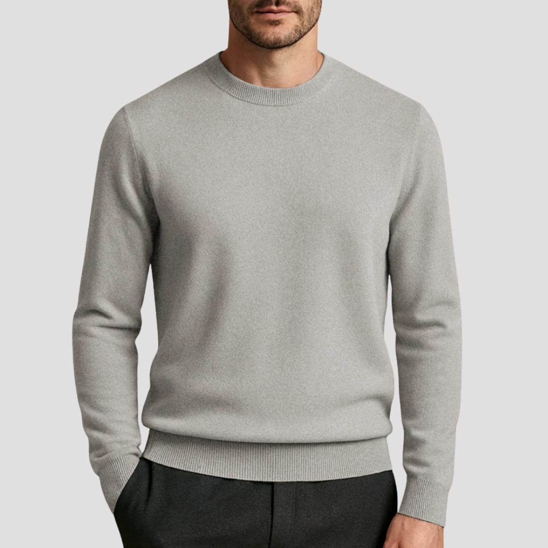 Detail van de zachte stof van de Marcus herentrui, perfect voor comfortabele casual en zakelijke looks.