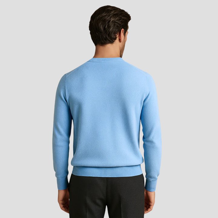 Heren trui met ronde hals, warm en stijlvol, perfect voor herfst en winter, comfortabel en veelzijdig.