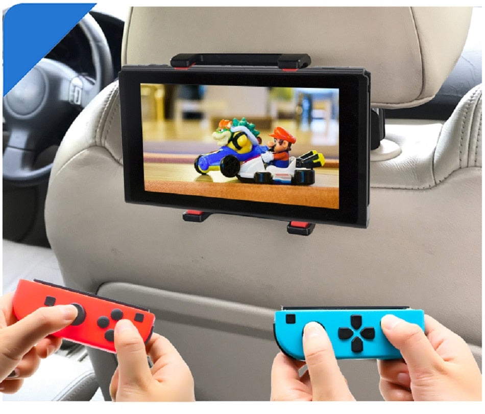 Eenvoudige installatie van auto tablethouder met stevige klembevestiging aan hoofdsteun. Veilige smartphonehouder.