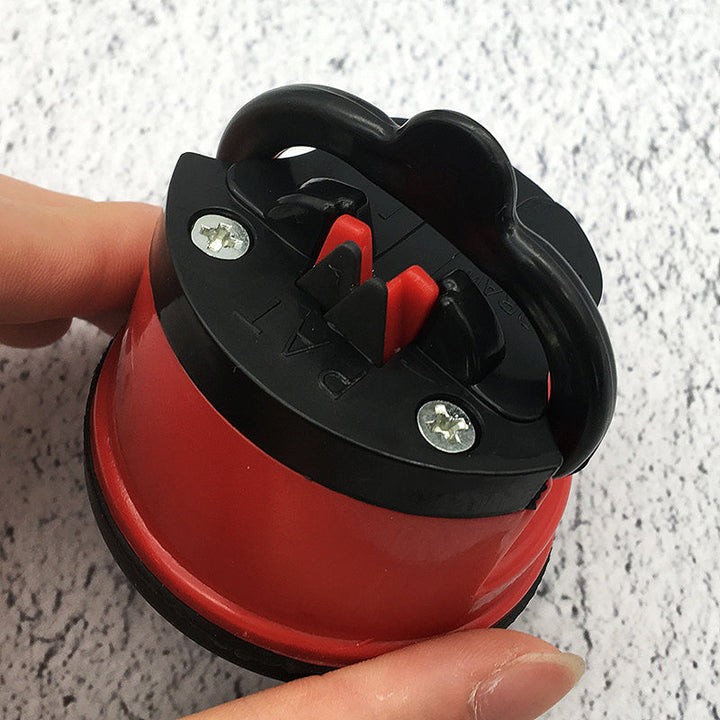 Slijp je messen veilig en snel met deze compacte universele slijper met zuignapbevestiging.