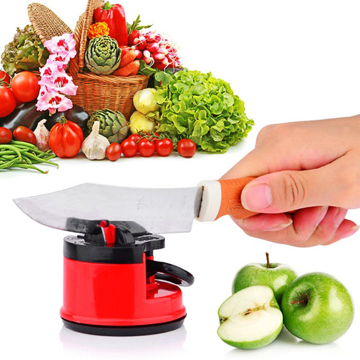 Messenslijper met sterke zuignap voor antislip slijpen op elk glad oppervlak in de keuken.