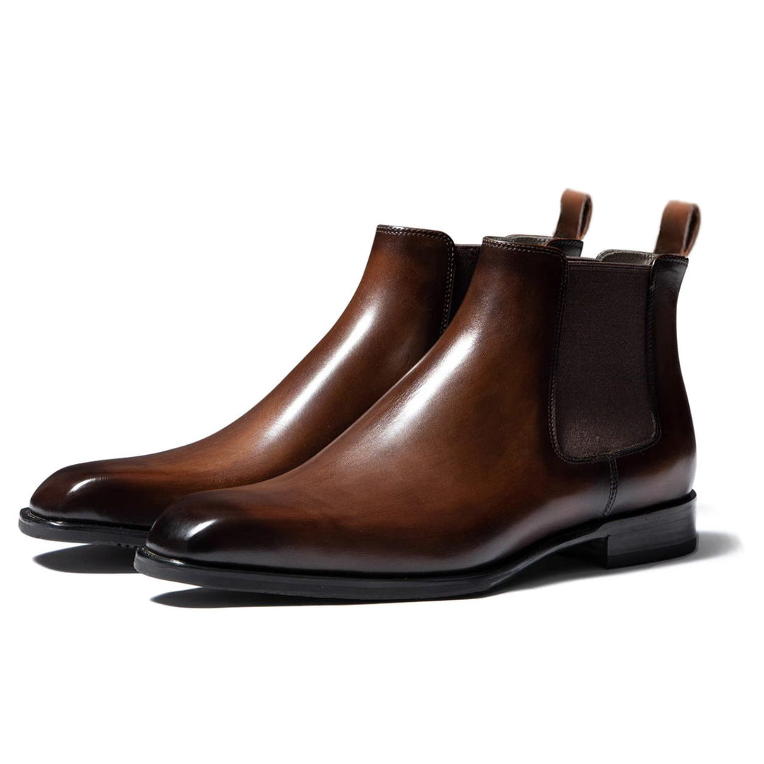 Zwarte leren instaplaarzen 'Anthony' voor heren, comfortabele en veelzijdige Chelsea boots voor elke gelegenheid.