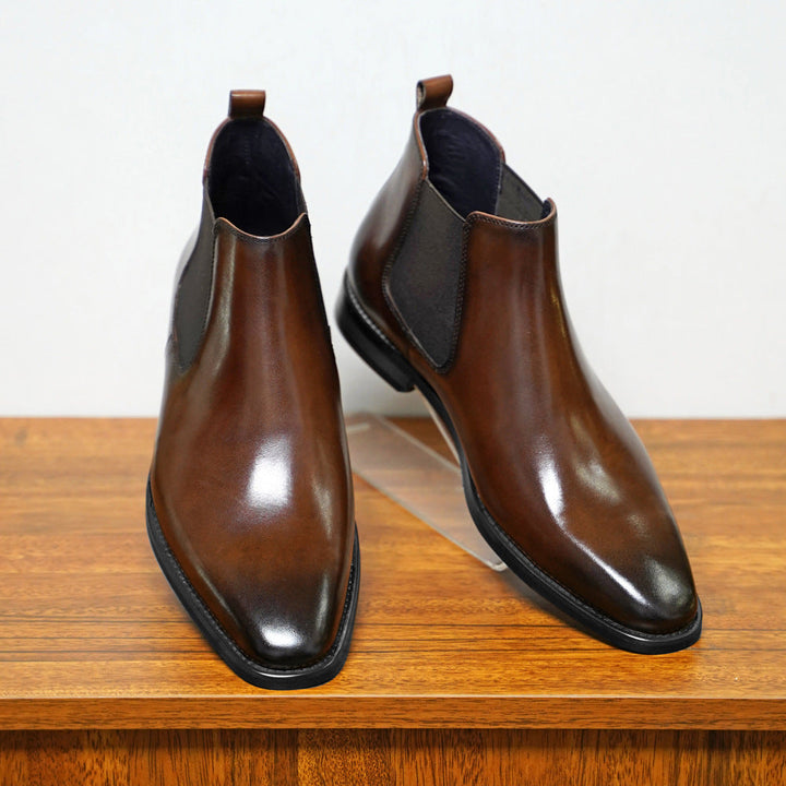 Stijlvolle heren enkellaarzen 'Anthony', zwarte instap Chelsea boots voor een zakelijke of casual, comfortabele look.