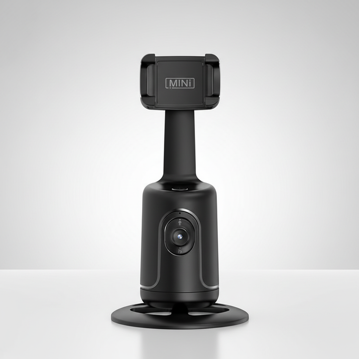 Compacte selfie stick met gezichtsherkenning en auto-tracking voor stabiele livestream video's.