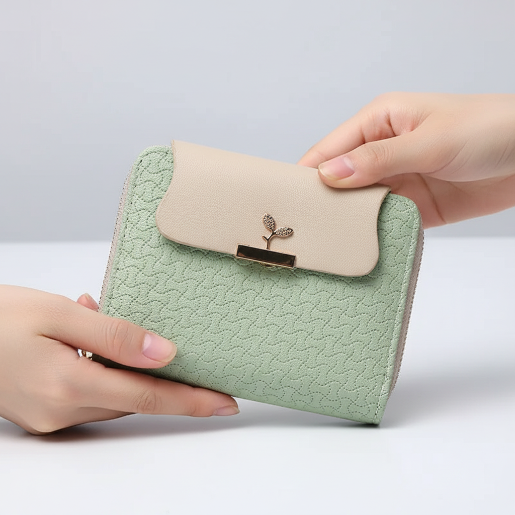 Ideaal cadeau: compacte dames portemonnee, elegant en praktisch leerlook accessoire met rits.