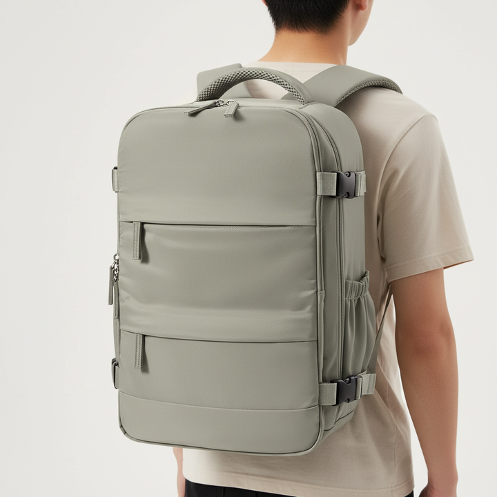 Compacte rugzak voor reizen en dagelijks gebruik, perfect als handbagage. Robuust en praktisch design.
