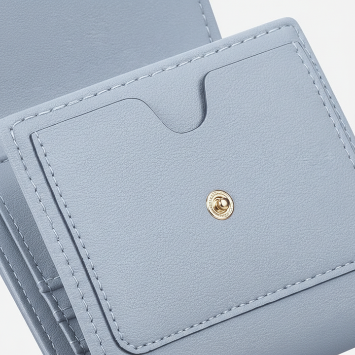 Damesportemonnee met geavanceerde RFID-blokkering, compact design van hoogwaardig leer.