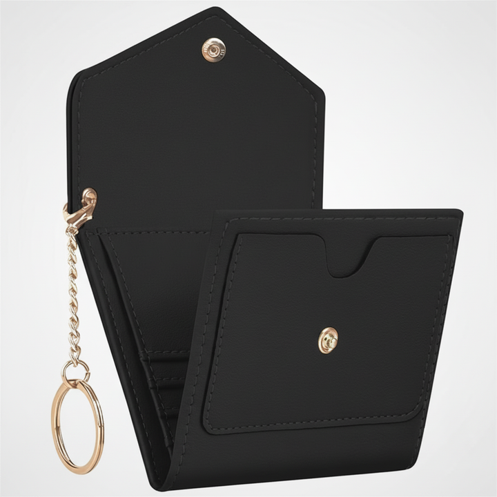 Elegante leren portemonnee voor vrouwen, compact en duurzaam, met ingebouwde RFID-bescherming.