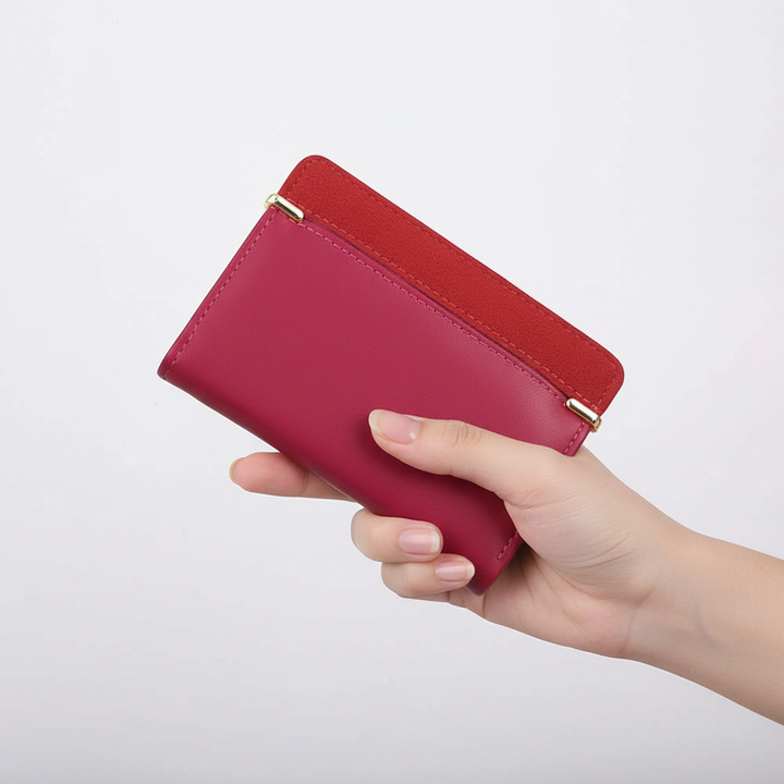 Premium PU-leren compacte dames portemonnee, een stijlvol cadeau voor vrouwen.