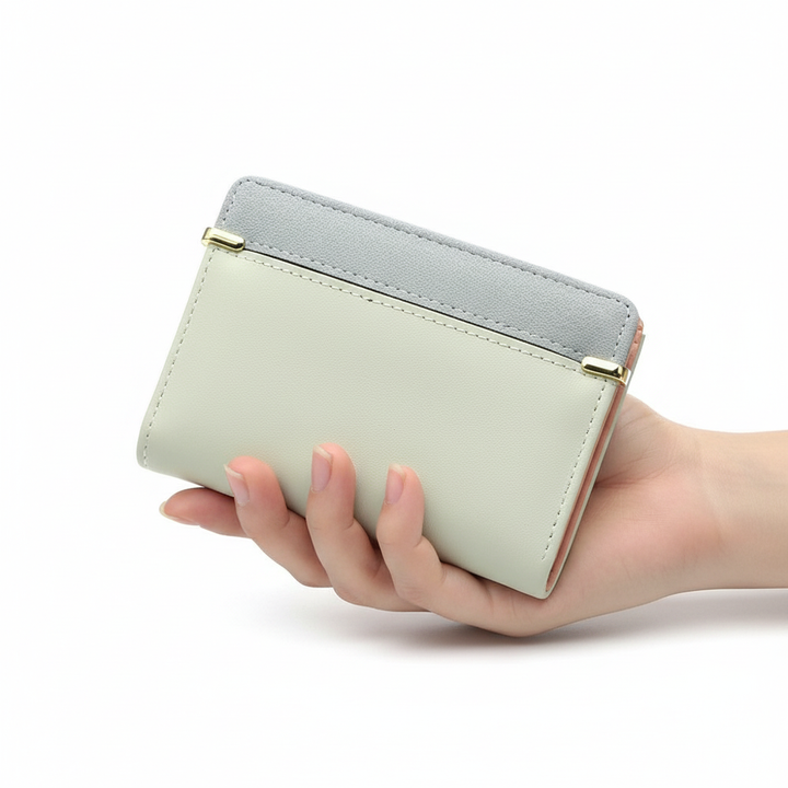Modieuze compacte dames portefeuille, PU-leer, een praktisch en trendy accessoire.