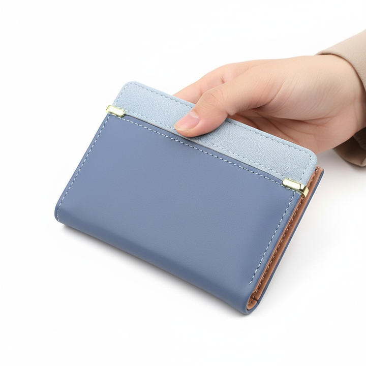 Trendy PU-leren dames portemonnee, compact model voor dagelijks gebruik en alle essentiële kaartjes.