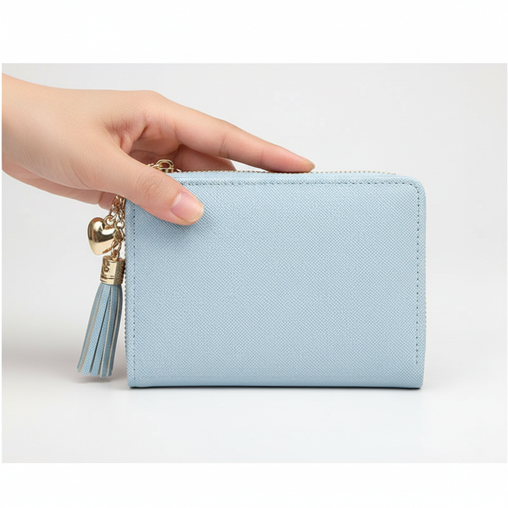 Dames portemonnee: compact en chic, van PU-leer, met vakjes voor al je kaartjes.
