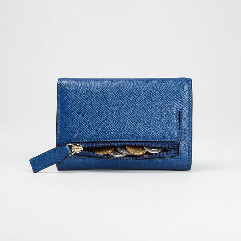 Duurzame echt leren dames portemonnee, compact en modieus, met betrouwbare RFID-bescherming.