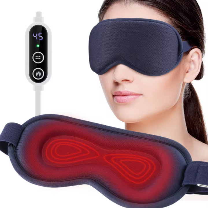 Oogmassageapparaat met verwarming bevordert welzijn, vermindert migraine, hoofdpijn en spanning rondom de ogen.
