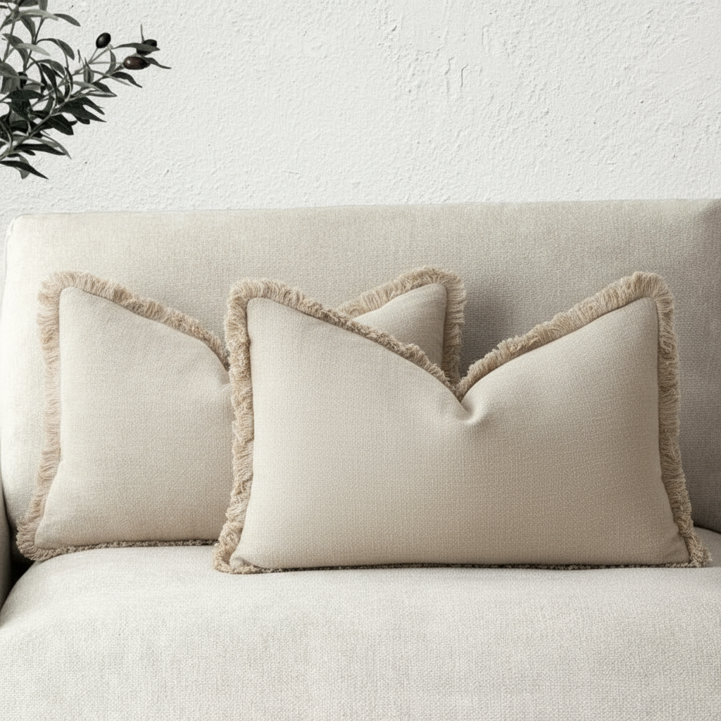 Luxe kussenhoezen als set, perfect om elke bank of bed een elegante en moderne uitstraling te geven.