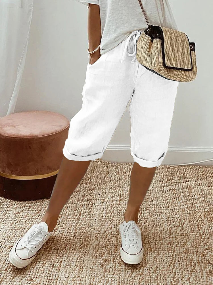 Casual Sophie capribroek voor vrouwen, perfect voor ontspanning. Deze ademende zomerbroek biedt ultiem comfort.