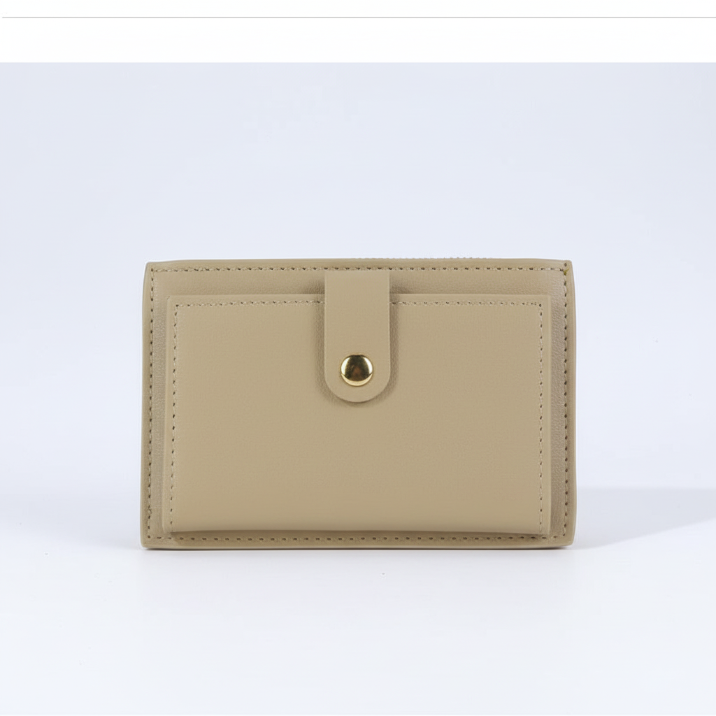 Minimalistische zwarte geruite dames portemonnee van PU leer, compact en stijlvol accessoire.