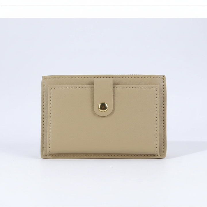 Minimalistische zwarte geruite dames portemonnee van PU leer, compact en stijlvol accessoire.