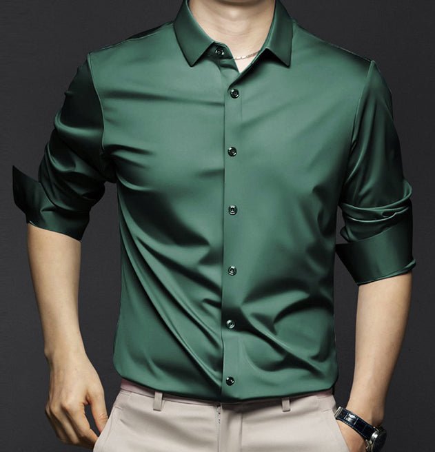 Elegant wit heren kreukvrij slim fit overhemd, perfect voor formele kleding en stijlvolle outfits.