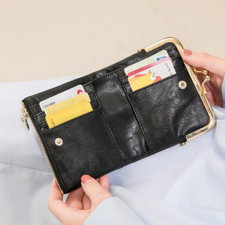 Unisex portemonnee van PU-leer, compacte organiser, ideaal voor pasjes en biljetten.