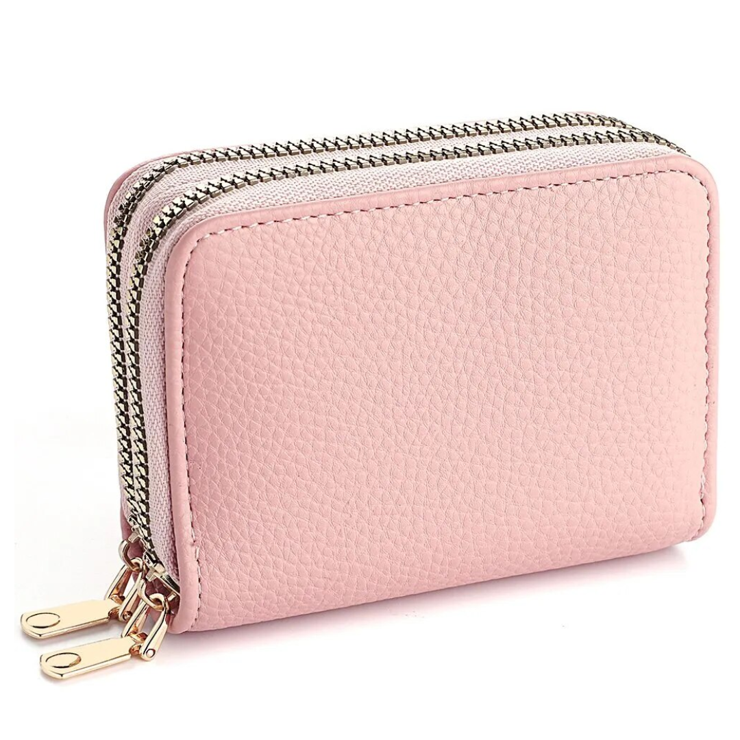 Roze stijlvolle dames portemonnee van hoogwaardig PU leer. Compact en perfect als trendy accessoire.