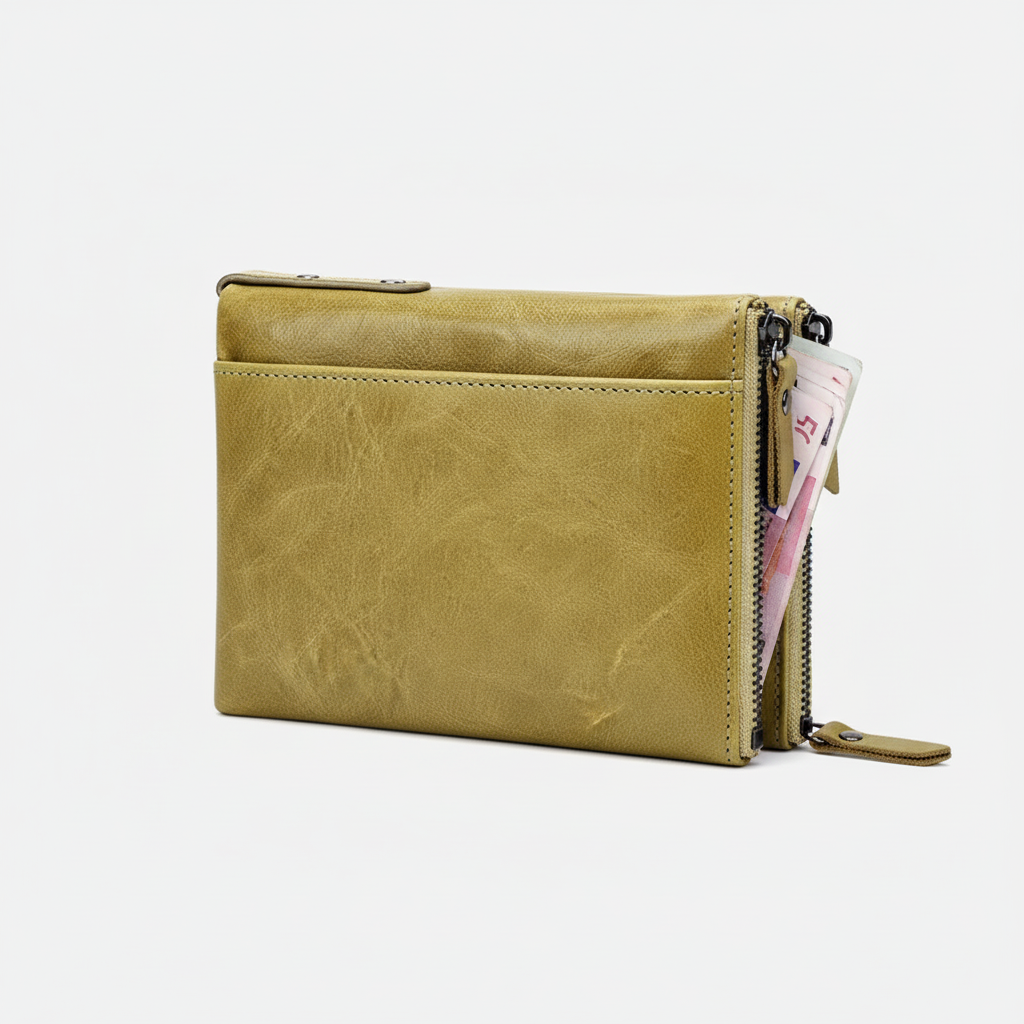 Hoogwaardig leer, korte unisex portemonnee in een stijlvol compact design. Perfect voor dagelijks gebruik.
