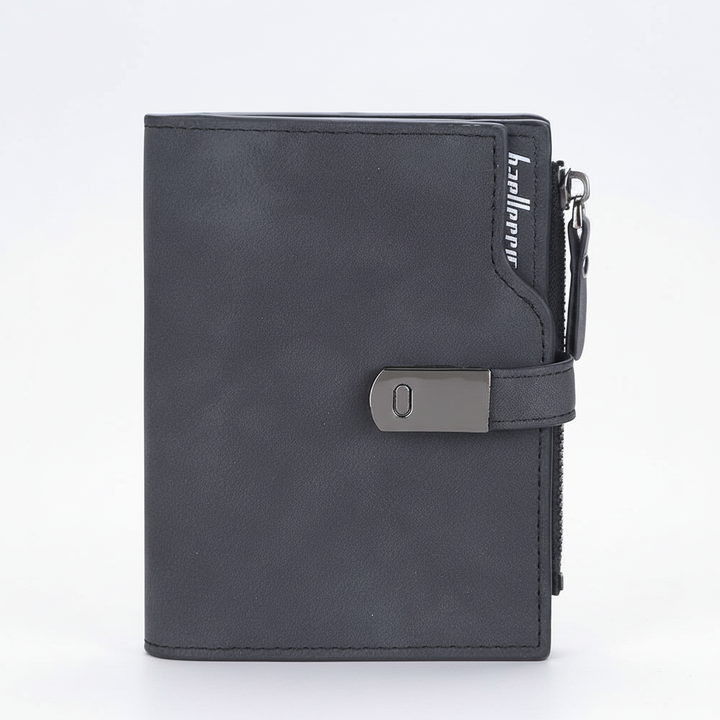 Rode korte dames portemonnee, compact PU-leer met veilige ritssluiting, ideaal voor pasjes en geld.