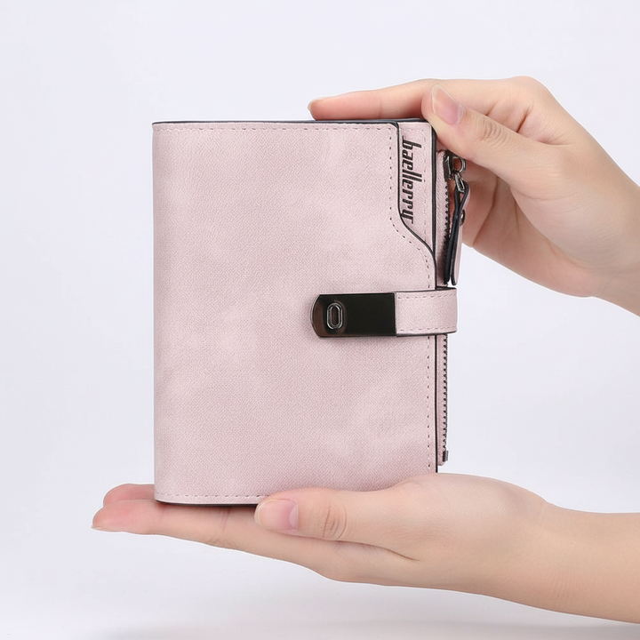 Dames korte portemonnee van PU-leer, compact en stijlvol design, ideaal voor onderweg en elke tas.