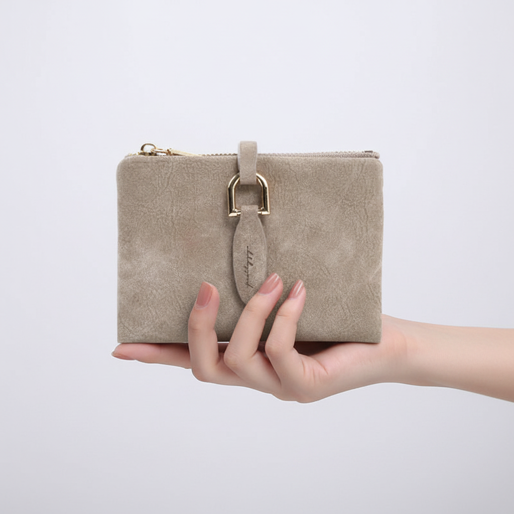Vintage geïnspireerde dames portemonnee, compact en handig voor alledaags gebruik, van kunstleer.