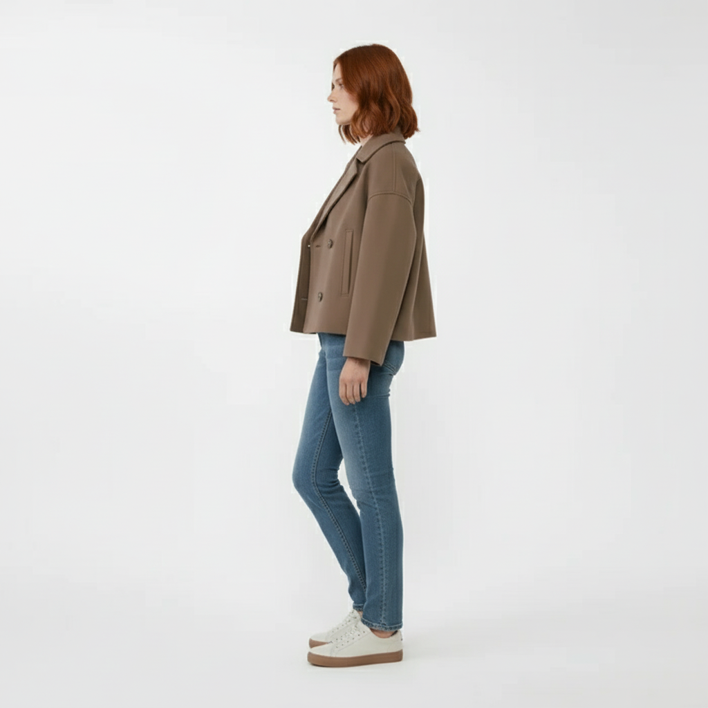 Tweerijige dames blazer Jessica, kort en getailleerd, voor een veelzijdige en trendy look.
