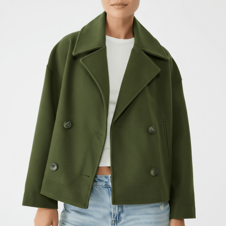 Veelzijdig dames cropped jasje Jessica, tweerijig en stijlvol, voor elke modieuze outfit.